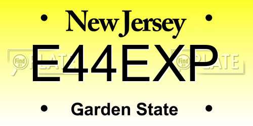 E44EXP New Jersey License Plate