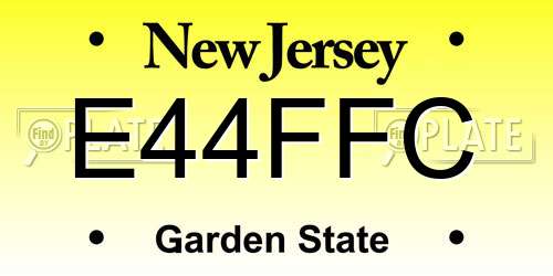 E44FFC New Jersey License Plate