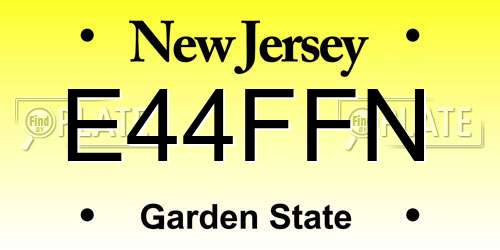 E44FFN New Jersey License Plate