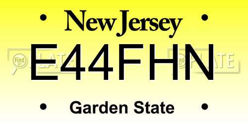 E44FHN New Jersey License Plate