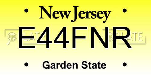 E44FNR New Jersey License Plate
