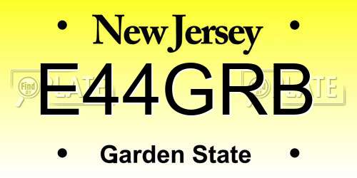 E44GRB New Jersey License Plate