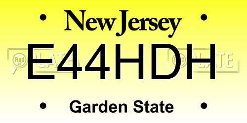 E44HDH New Jersey License Plate