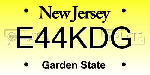 E44KDG New Jersey License Plate