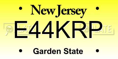 E44KRP New Jersey License Plate