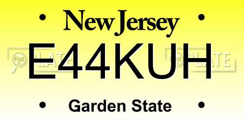 E44KUH New Jersey License Plate