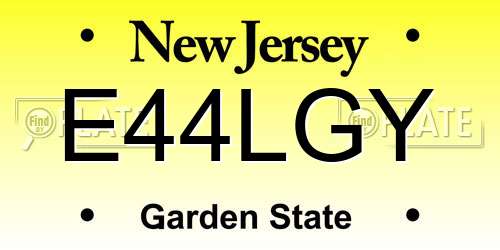 E44LGY New Jersey License Plate