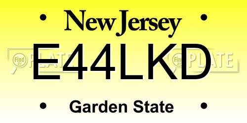 E44LKD New Jersey License Plate
