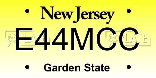 E44MCC New Jersey License Plate