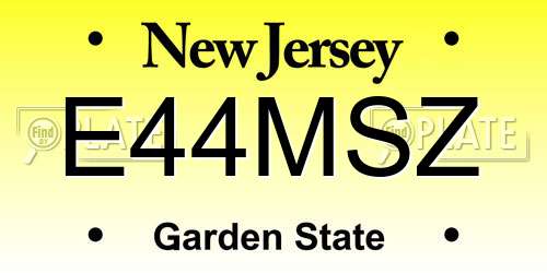 E44MSZ New Jersey License Plate