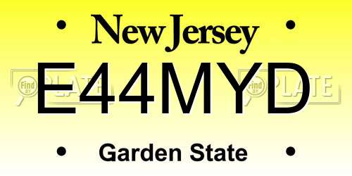 E44MYD New Jersey License Plate