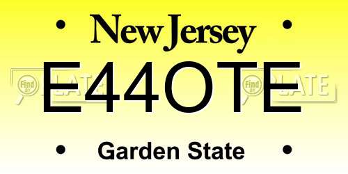 E44OTE New Jersey License Plate