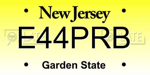 E44PRB New Jersey License Plate