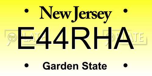 E44RHA New Jersey License Plate