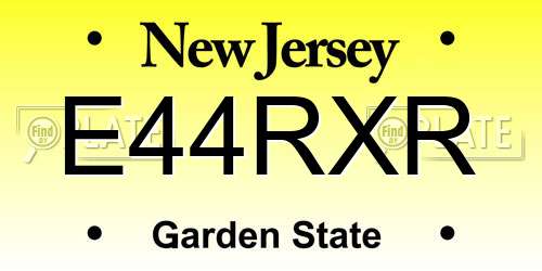 E44RXR New Jersey License Plate