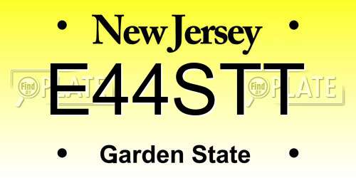 E44STT New Jersey License Plate