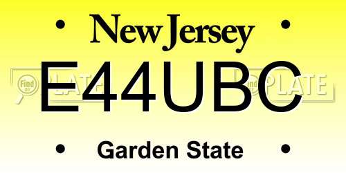 E44UBC New Jersey License Plate