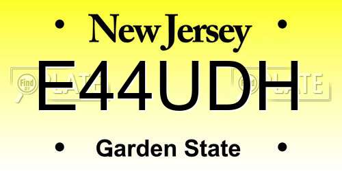 E44UDH New Jersey License Plate