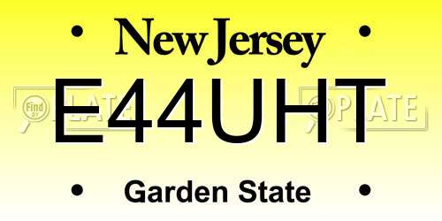 E44UHT New Jersey License Plate