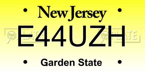 E44UZH New Jersey License Plate