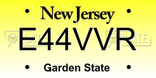 E44VVR New Jersey License Plate