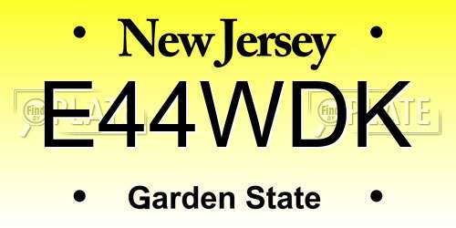 E44WDK New Jersey License Plate