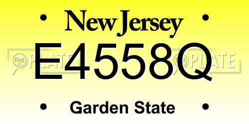 E4558Q New Jersey License Plate