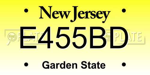 E455BD New Jersey License Plate
