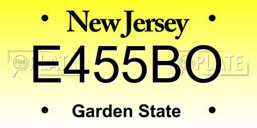 E455BO New Jersey License Plate