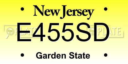 E455SD New Jersey License Plate