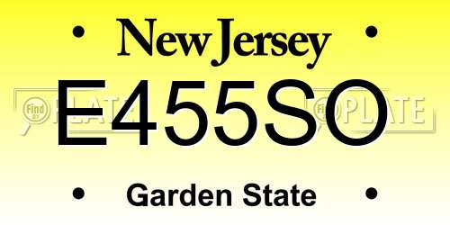 E455SO New Jersey License Plate