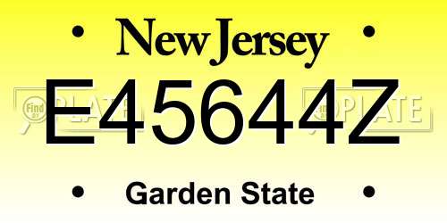 E45644Z New Jersey License Plate