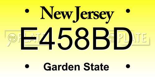 E458BD New Jersey License Plate