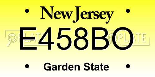E458BO New Jersey License Plate