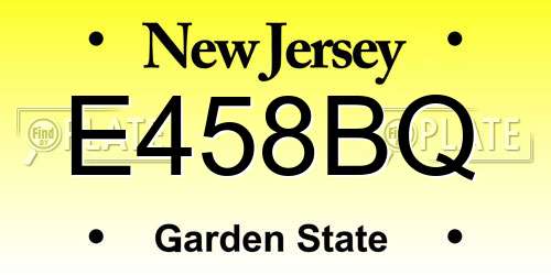 E458BQ New Jersey License Plate