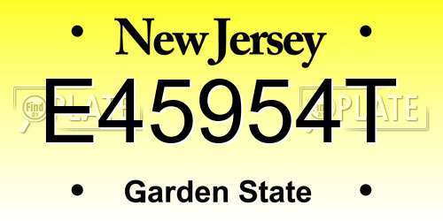 E45954T New Jersey License Plate