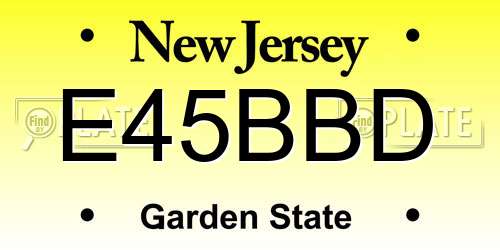 E45BBD New Jersey License Plate