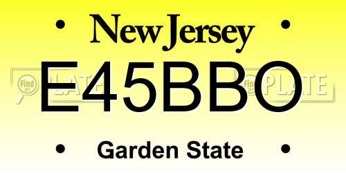 E45BBO New Jersey License Plate