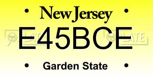 E45BCE New Jersey License Plate