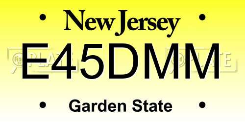 E45DMM New Jersey License Plate