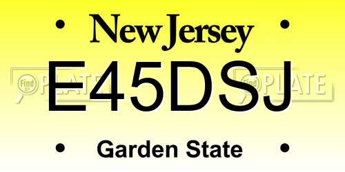 E45DSJ New Jersey License Plate