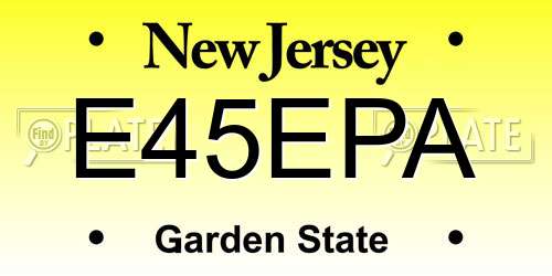 E45EPA New Jersey License Plate