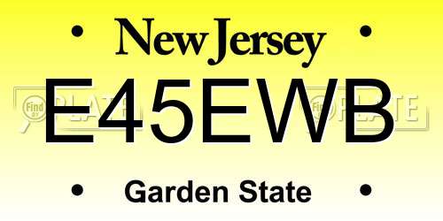 E45EWB New Jersey License Plate