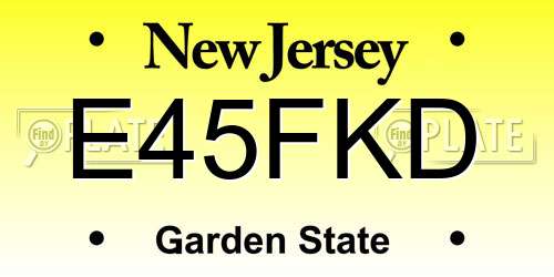 E45FKD New Jersey License Plate