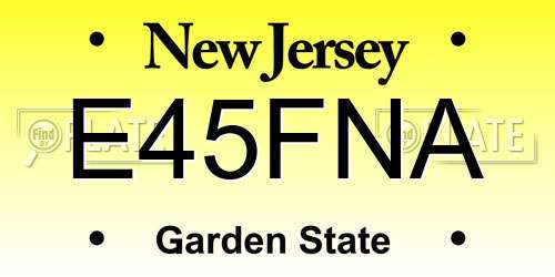 E45FNA New Jersey License Plate