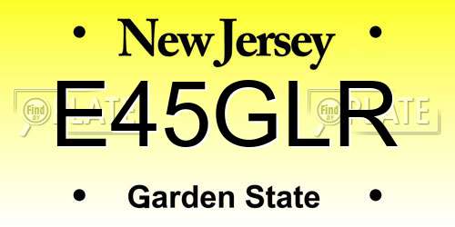 E45GLR New Jersey License Plate