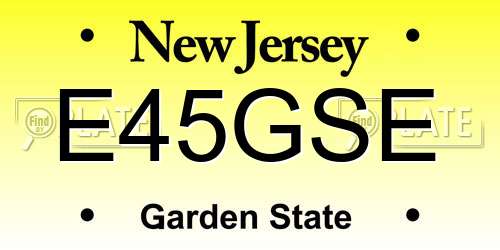 E45GSE New Jersey License Plate