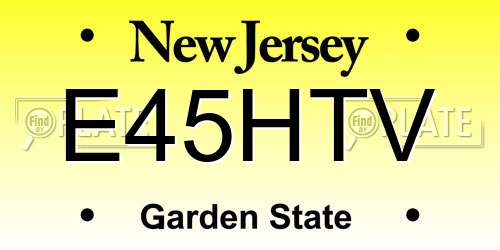 E45HTV New Jersey License Plate