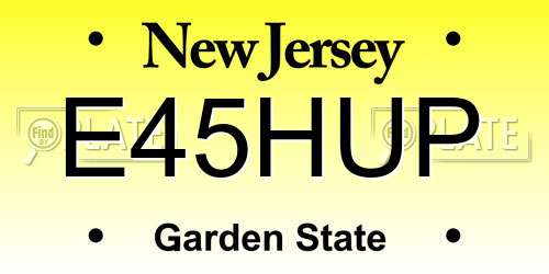 E45HUP New Jersey License Plate