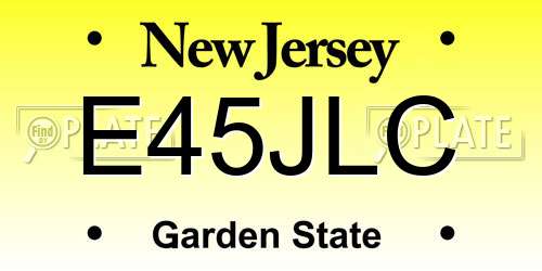 E45JLC New Jersey License Plate